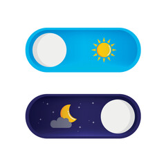 day and night button with sun and moon vector illustration