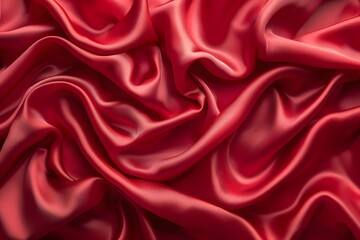 Obraz premium Luxurious Red Silk Fabric Texture - Perfect for Design, Fashion, and Decoration Projects