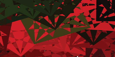 Naklejka premium Dark Green, Red vector backdrop with triangles, lines.
