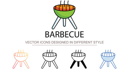 Barbecue icon design with white background stock illustration