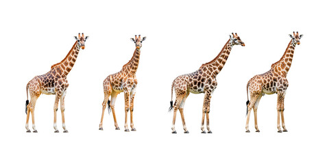 Obraz premium set full body giraffe on white background.