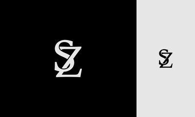 Initial letter SZ,ZS with overlap vintage font, logo template design monogram