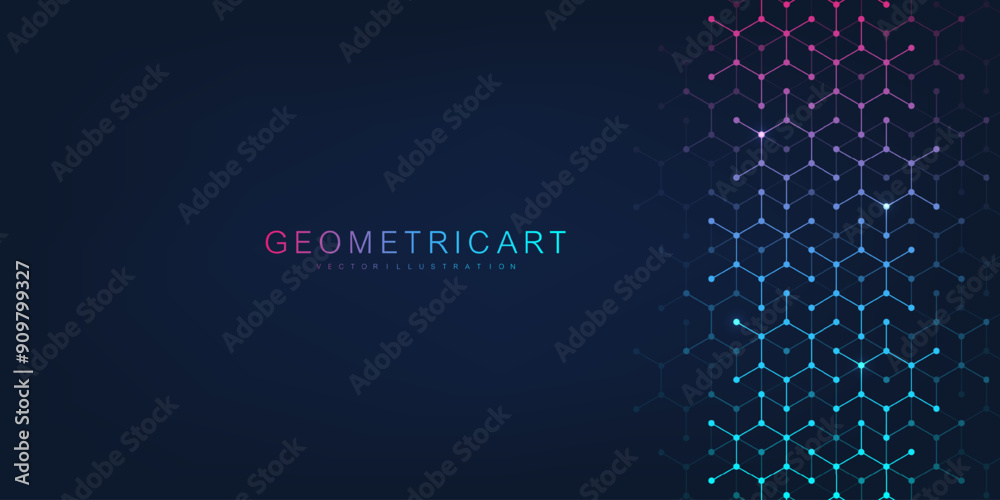 Fototapete modern abstract background with triangle and hexagon shapes. triangular geometric texture for header