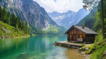 Fototapeta premium Europe, Austria, Tyrol, Ötztal Alps, Ötztal: A summer idyll at Winkelbergsee near Längenfeld.