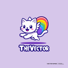 Cat unicorn mascot, vector, logo, character, cartoon, illustration, eps10