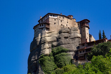 Stunning Meteora Monastery Perched on Cliff, Greece