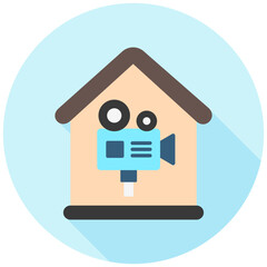 Prop Warehouse rounded multi color icon, related to movie and cinema theme. Use for modern concept, UI or UX kit, web and app development.