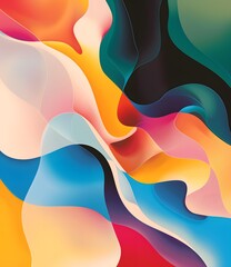 Abstract Colorful Background with Wavy Lines