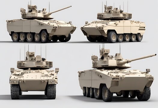 armored Ilustracion carrier png Rendering background D alpha white personnel Back Stryker view 3d Isolated Illustration Military Steel Vehicle Transportation Machine Camouflage Wheel Equ