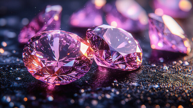 Purple diamonds on a black rock 9