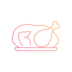 Roasted Chicken vector icon