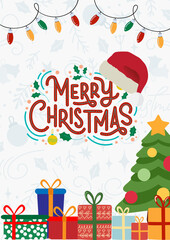 christmas greeting card with gifts
