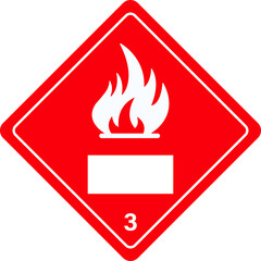 Flammable sign. Hazardous material sign.