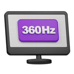 360 Hz refresh rate 3d icon isolated on the transparent background
