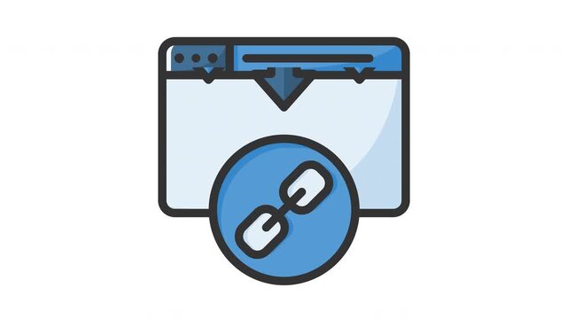 animated internal link and arrow icon. Perfect for seo, web, website, search, digital, online, computer, animation, animated, technology, internet, interface, browse, optimization, www, browser
