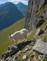 Goat on mountain path