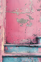 An old pink weathered grunge wall, surface texture background