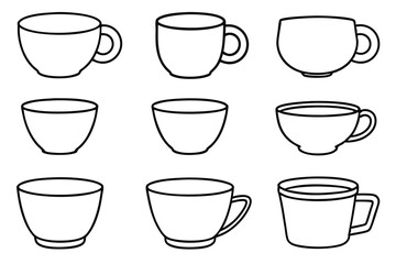 Cup Line Art Simple Detailed Illustration of Coffee Cup