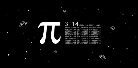 Pi day. Science Space Illustration. Infinitely concept