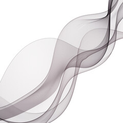 Smoky translucent wave. Gray Curved Lines. Eps 10