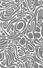 Abstract chaotic drawing in gray tones drawn by hand.Seamless pattern.