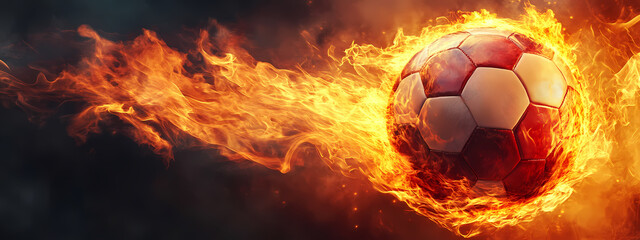Fototapeta premium Explosive Soccer Fire
