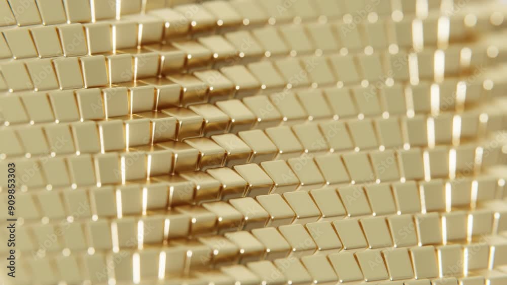 Poster Abstract Golden Pattern with Colorful Light Reflections