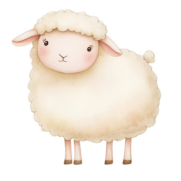 recommend clip art: sheep cartoon watercolor Clip Art