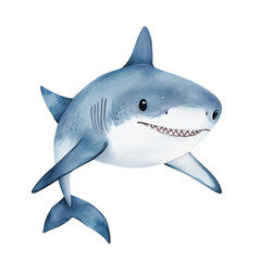 baby shark cartoon watercolor Clip Art