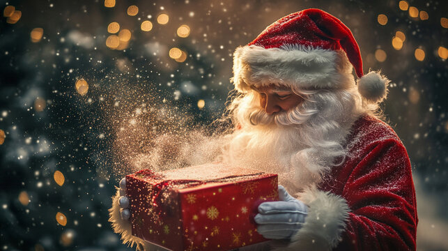 santa claus with gift