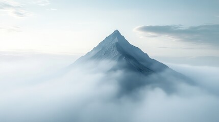 Mountain Peak Emerging From a Sea of Clouds