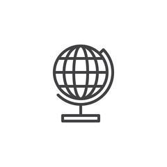 Globe on a stand line icon