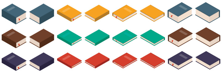 Fototapeta premium An engaging and vibrant assortment of pixel art books, showcasing various colors and styles, ideal for digital use