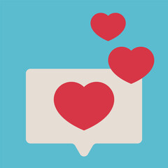 Like social network icon in heart shape. Social media online platform concept, online social communication on applications. Notification