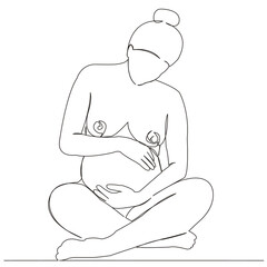 One continuous single drawn line art doodle yoga, mother, female, girl, healthy. isolated image handwriting counter on white background