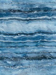 Obraz premium Abstract background wallpaper, close up of marble with horizontal stripes in shades of blue and grey, resembling the texture of sea waves