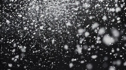 Falling Snowflakes on a Black Background