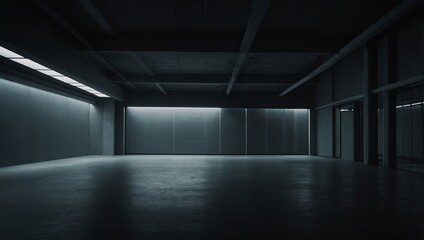 aesthetic and atmospheric lighting of an empty underground parking lot