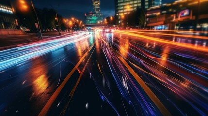 Naklejka premium Cityscape Night Lights