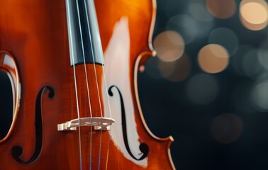 Fototapeta premium Polished Cello Against Dark Background in Studio Setting