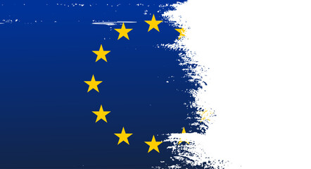  EU Europe Union flag erased Scratched texture background, banner, wallpaper, template, web, poster for text 