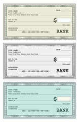 BANK CHECK TEMPLATE FOR PAYMENT ILLUSTRATION VECTOR