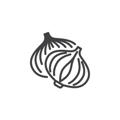 Onion bulbs line icon