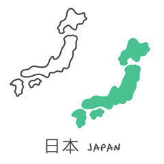 シンプルな日本地図　イラスト