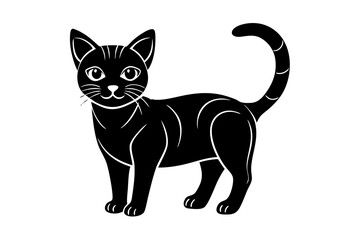 An beautiful cat  vectoe art in white background illustration.