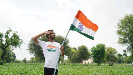 Indian child with flag t shirt, Celebrating Independence or Republic day of India