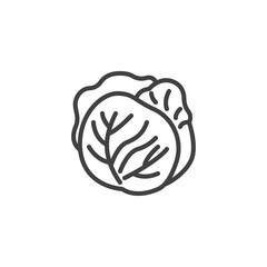 Cabbage leaves line icon