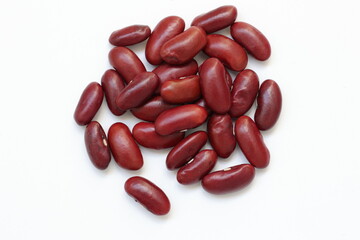 Red beans isolated on white background 