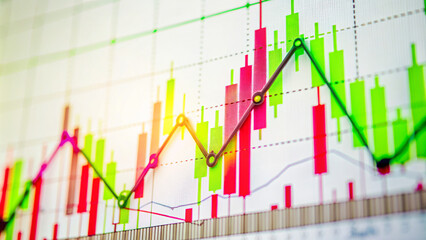 Obraz premium graph, business, chart, arrow, growth, finance, market, diagram, success, stock, money, financial, up, 3d, progress, profit, bar, sales, concept
