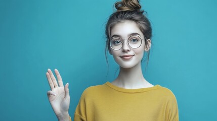 Join Us: Friendly Woman Encouraging Account Creation